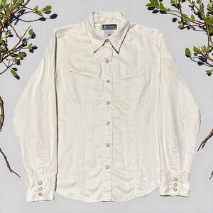 Columbia XCO Shirt Women’s Small Sueded Pearl Snap Shacket Jacket Cream